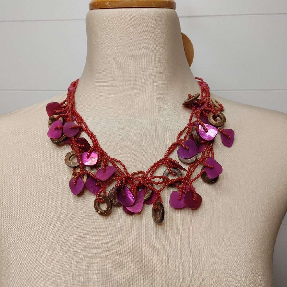 The Earth Collection shell and bead necklace